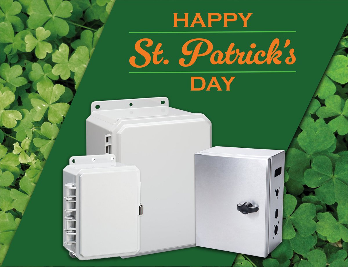 Wishing you the Luck of the Irish today!☘️ Although, you don’t need much luck when you partner with the strength and unmatched quality of Integra Enclosures.

#StPatricksDay  #IntegraEnclosures #ElectricalEnclosures