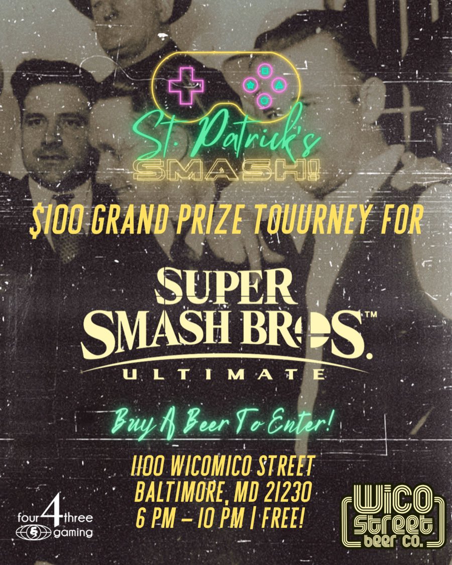 scoreHIGHscore's tweet photo. Tonight’s the night! ☘️💥☘️
#StPatricksSmash is from 6 PM - 10 PM @ WiCo Street Beer Co.! Buy a beer to register, $100 goes to the winner! https://t.co/T6oBeyISE1