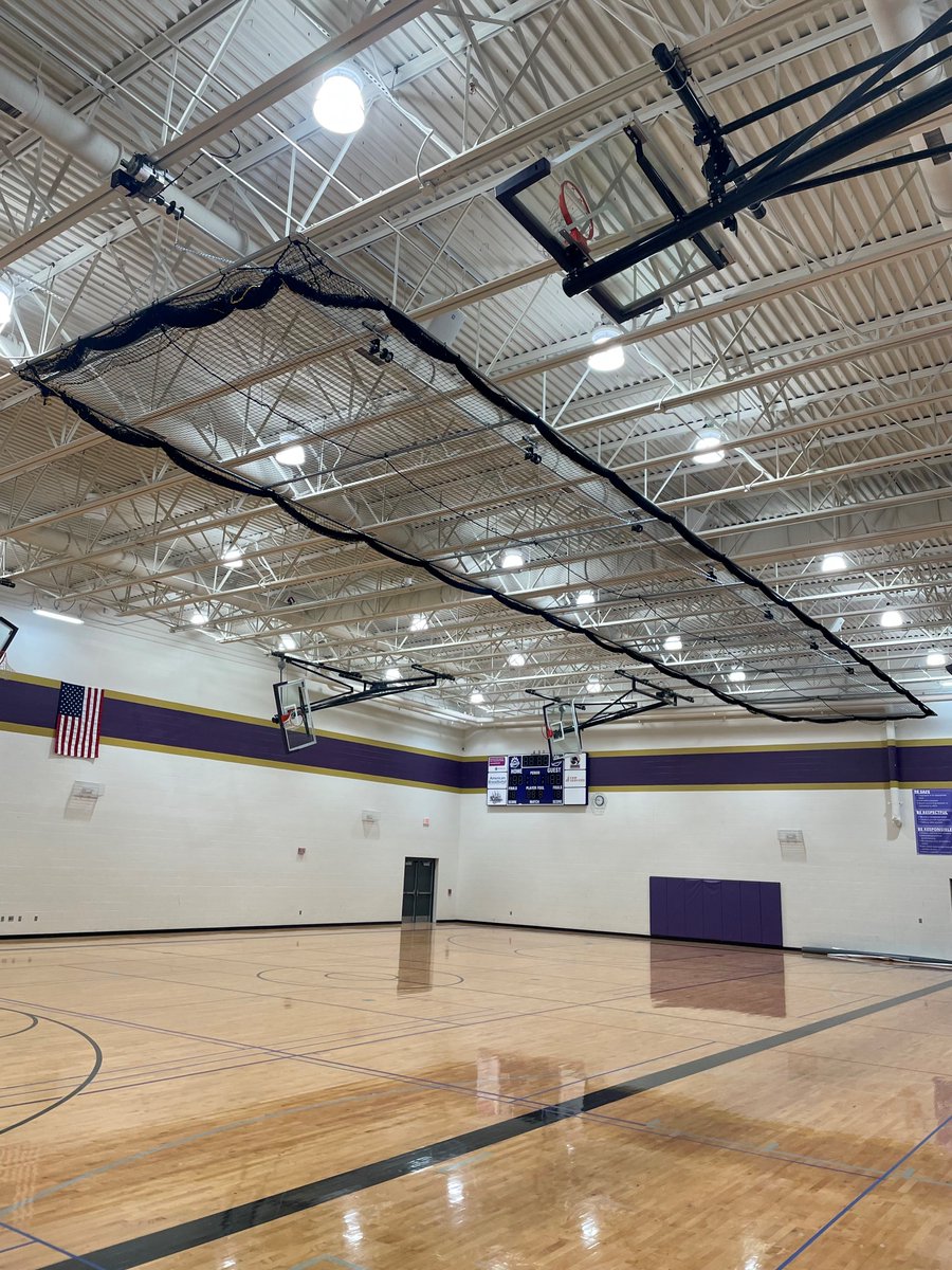 blairbearbacker's tweet photo. Look 👀 at how amazing the retractable batting cage is. Thanks to this great community for helping make this happen. Let’s swing into spring and get some hits and wins! ⚾️ 🥎 🏆 🐻 🐾 💜 https://t.co/PzjcZ7fJol