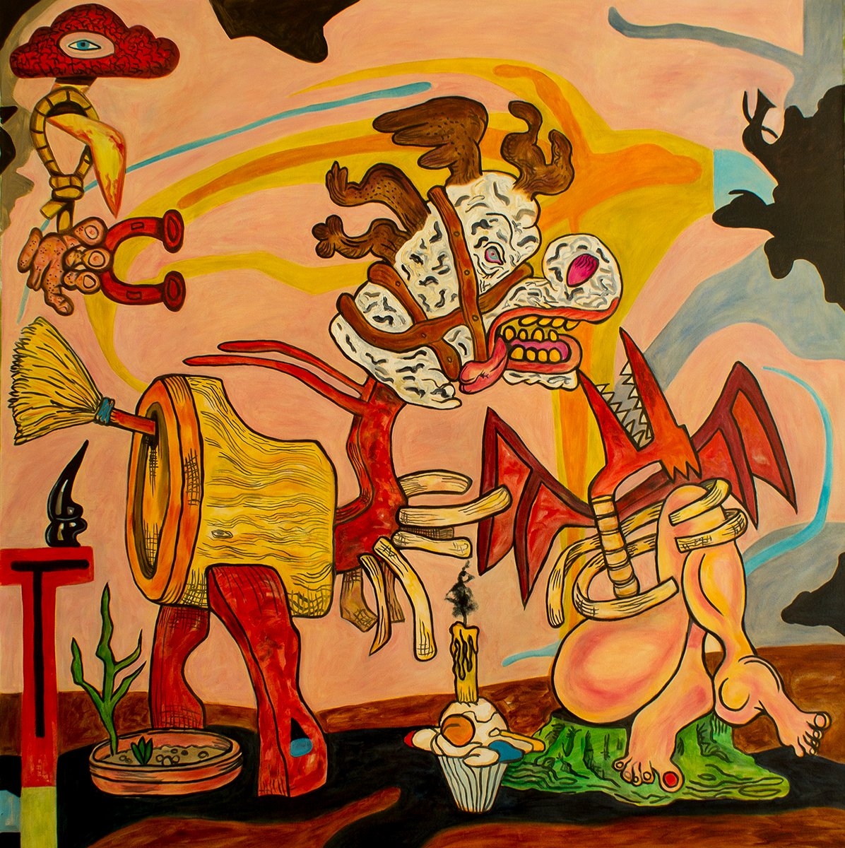 I finished up Mating Season the other day. It is the second oil painting in my #TheSpaceCowboy Objects series. I'm wishing you all a great day. #FineArtNFTs #NFts #contemporaryart
