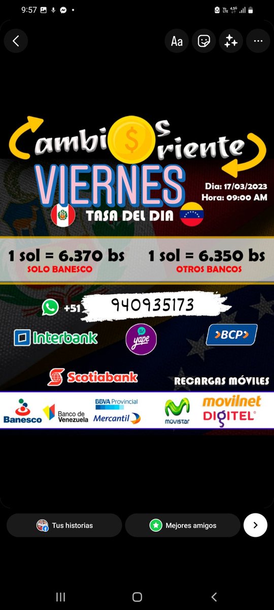 maureym's tweet photo. Buenos días tasa oriente con la mejor tasa de cambio para ti y los tuyos 😉 rápido seguro y con en todos los horarios 😉 https://t.co/qE1OXwxGY9