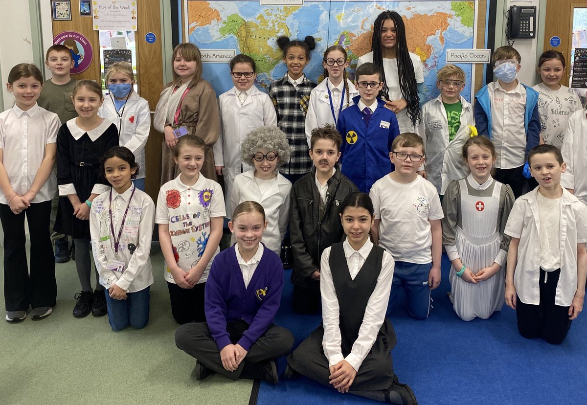 BirchwoodCE's tweet photo. #BritishScienceWeek2023 Year 5 scientists! An amazing effort! Florence Nightingale, Radiologsits and Albert Einstein to name a few! Oh and doctors, surgeons, mad scientists and science teachers! Wow! @allaboutstem @STEMAmbassadors @priscigeeks #bcepsscienceweek #bcepsyear5 https://t.co/snOjh4DnUo