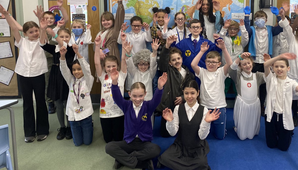 BirchwoodCE's tweet photo. #BritishScienceWeek2023 Year 5 scientists! An amazing effort! Florence Nightingale, Radiologsits and Albert Einstein to name a few! Oh and doctors, surgeons, mad scientists and science teachers! Wow! @allaboutstem @STEMAmbassadors @priscigeeks #bcepsscienceweek #bcepsyear5 https://t.co/snOjh4DnUo
