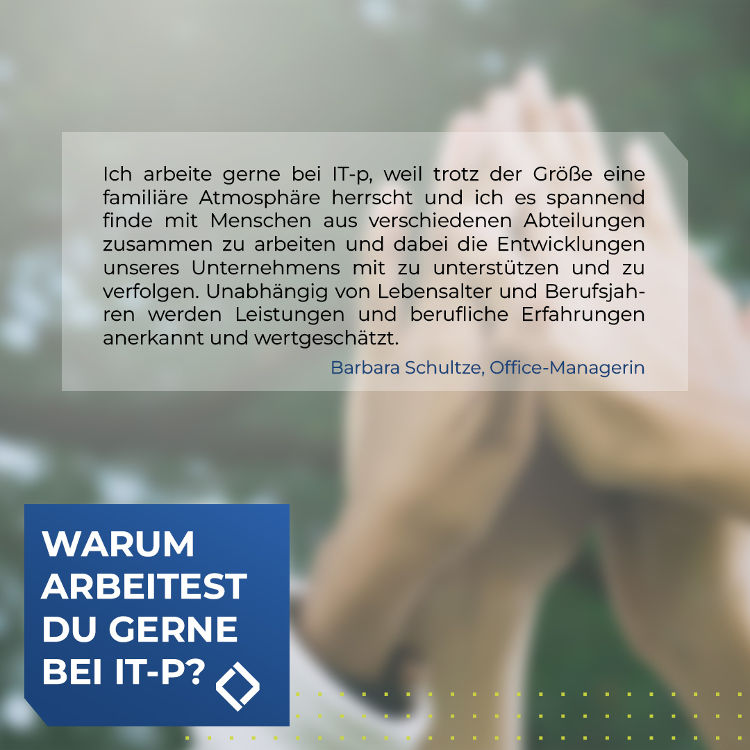 Barbara, warum arbeitest du gerne bei IT-P? 💙💚

#business #hannover #team #karriere #work #familienunternehmen
