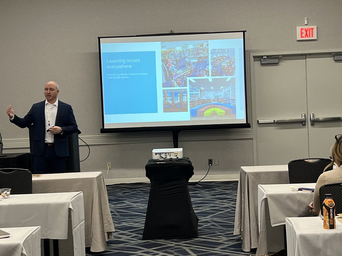 DrCallaghan140's tweet photo. Grateful for the opportunity @artcobell provided me to share @KirbySD140’s story of implementing Flexible Learning Environments at the A4LE  Great Lakes Region Conference. #KirbyONE40 https://t.co/4daPb93hal