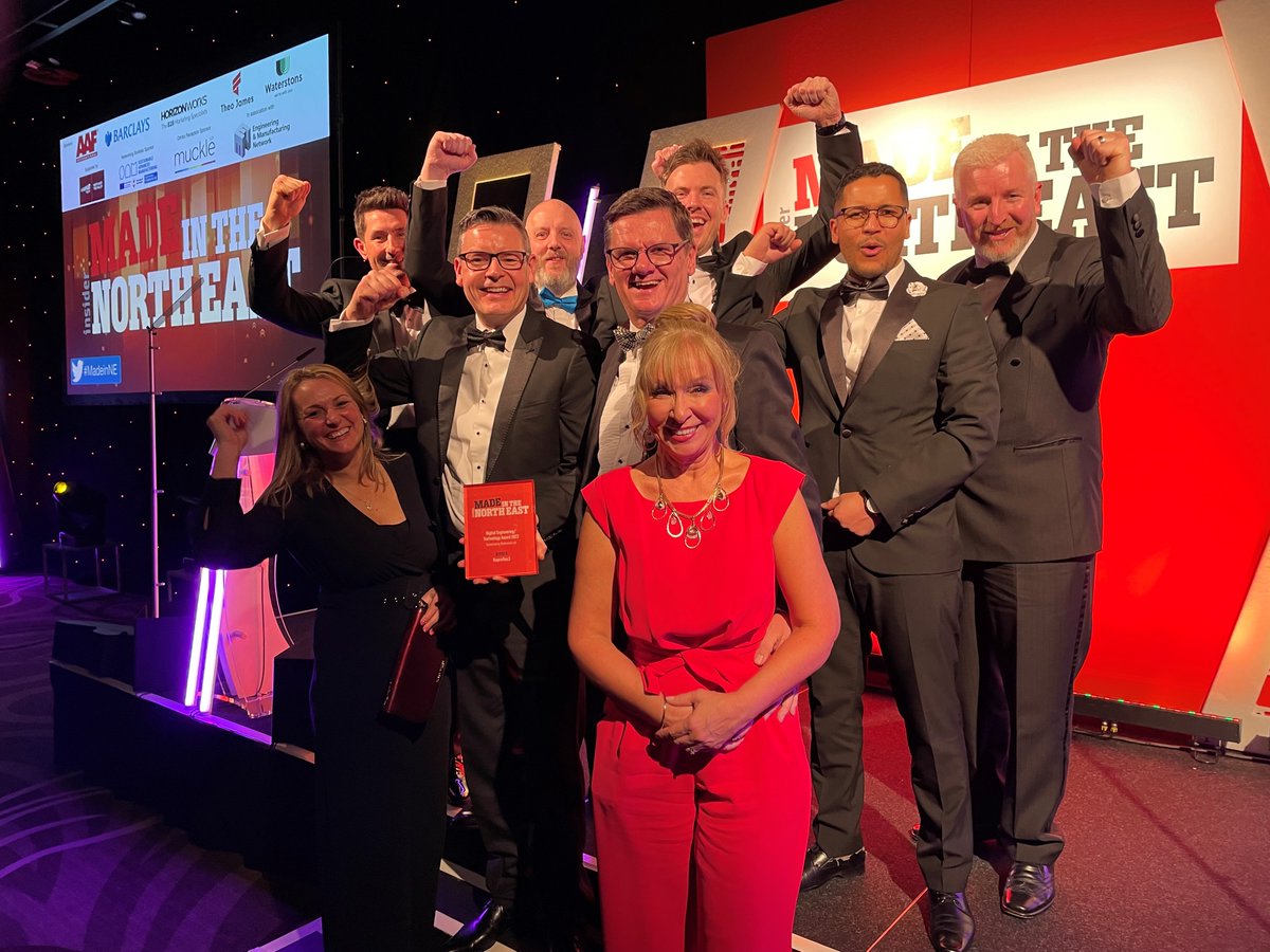 Reproflex3's tweet photo. What a night! We're super proud to win the #MadeinNE Digital Engineering-Technology Award 🏆! Well done to all of last night's nominees and winners 👏 for flying the flag for manufacturing and engineering excellence in our region! Thanks @insiderneast 
https://t.co/7RTUhbyrVt https://t.co/k1jhF6yX87