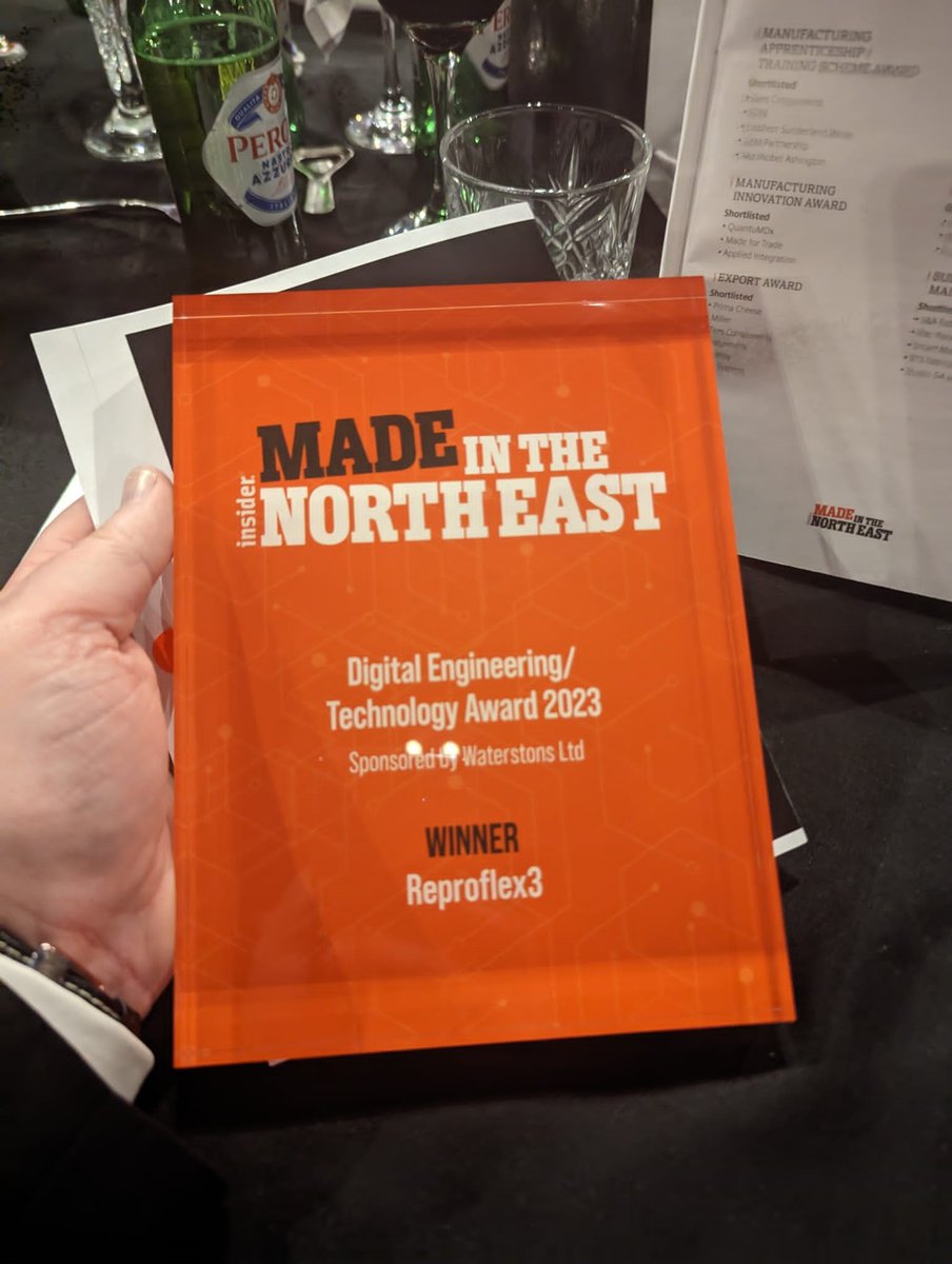Reproflex3's tweet photo. What a night! We're super proud to win the #MadeinNE Digital Engineering-Technology Award 🏆! Well done to all of last night's nominees and winners 👏 for flying the flag for manufacturing and engineering excellence in our region! Thanks @insiderneast 
https://t.co/7RTUhbyrVt https://t.co/k1jhF6yX87