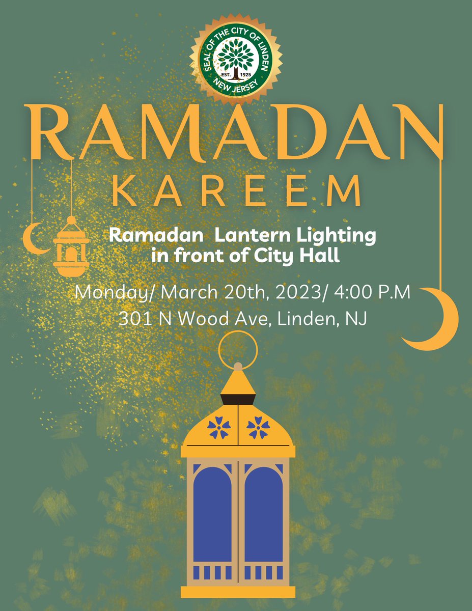 Please come and join the Linden community light the Ramadan Lantern! <a href="/LEASSN/">Linden Ed Assn.</a> @LindenSchoolsNJ <a href="/CityofLinden/">City of Linden NJ</a> <a href="/CAIRNJ/">CAIR New Jersey</a> 

#EquityAtWork #Linden #Ramadan2023