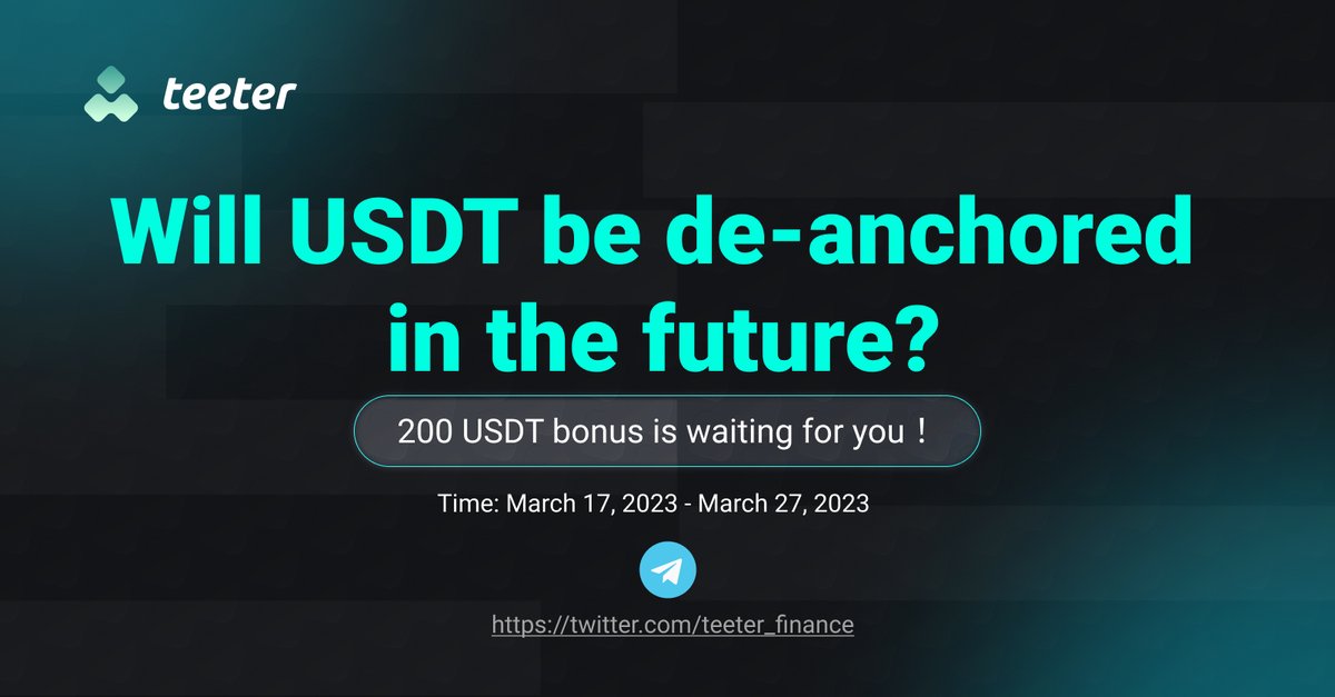 Relinx_Global's tweet photo. 🏆🏆🏆Prize quiz
🔟winners share 200U

Swept by the bankruptcy of the Silicon Valley Bank, the US dollar stablecoin USDC began to de-anchor and fell last week.
Will USDT be de-anchored in the future?#Airdrops #USDT #USDC 

✅Like, forward and @3 friends
✅Send your thoughts https://t.co/9dqEvKCyVT