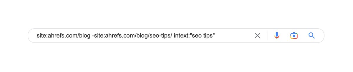 ahrefs's tweet photo. How to find internal linking opportunities in seconds💡

Let's say you just published a blog post on SEO tips.

How do you find other blog posts on your site that mention SEO tips, so you can add an internal link to your new post?

Enter these search operators in Google: https://t.co/xemzEF33eq