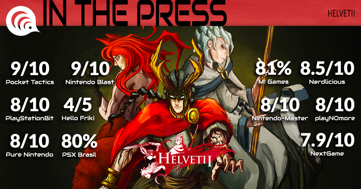 RedArtGames's tweet photo. Haven’t played Helvetii yet? Many members of the press think you should!

Helvetii is out now on Nintendo Switch and PS4 digitally! 

Limited edition Switch &amp; PS4 physical copies of Team KwaKwa’s 2D Action Roguelite are available from https://t.co/px89IwlW4B https://t.co/at49w2fp8y