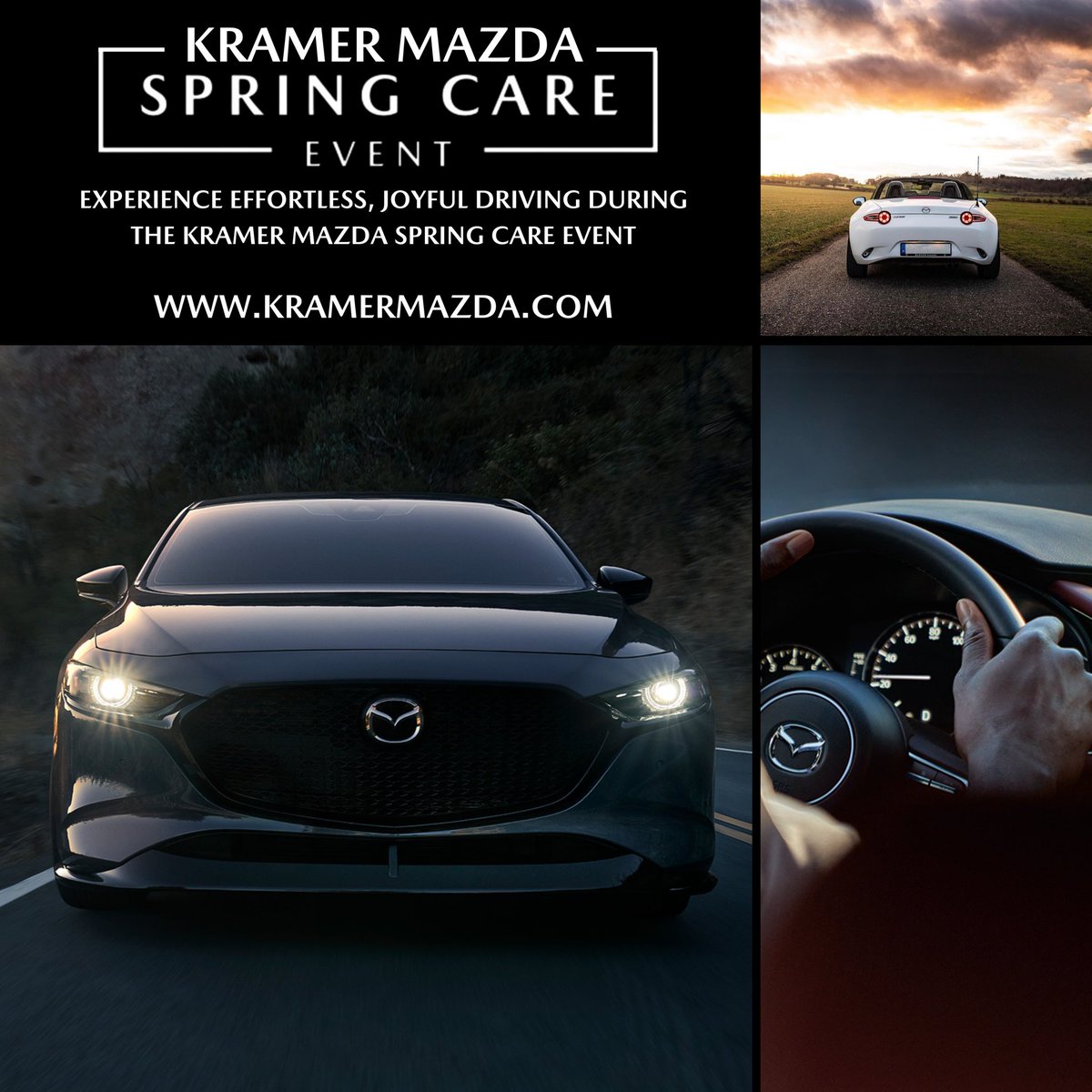 Kramer_Mazda's tweet photo. The Kramer Mazda Spring Care Event is on now. Our maintenance package includes a Mazda genuine synthetic engine oil change with sky-activ genuine oil filter, fluid top-up, a 48-point vehicle inspection &amp; more. 
 
call us at 403-259-0500 or book online at https://t.co/MMQPudbpFt https://t.co/rVvzBSPCGY