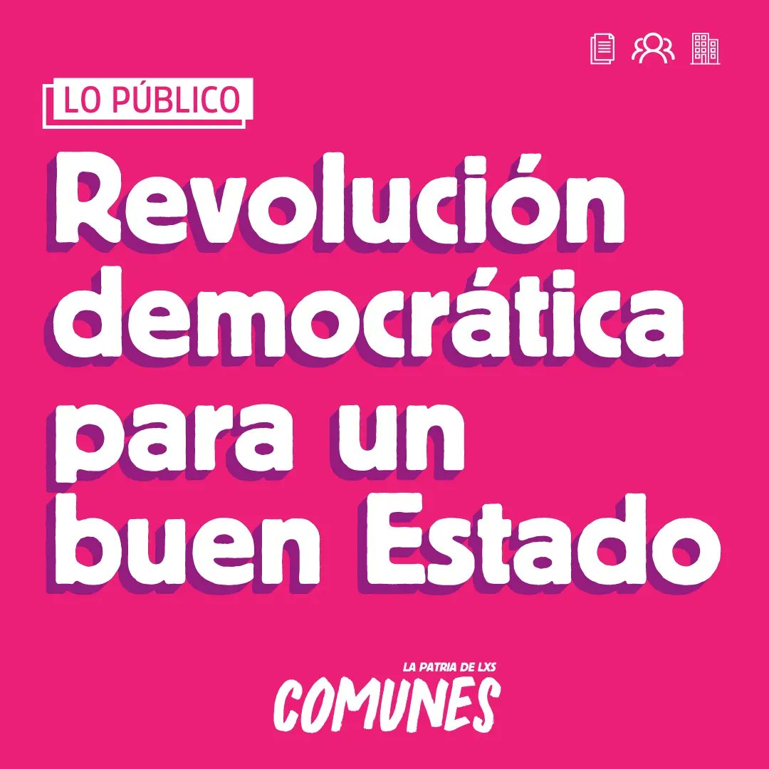 ComunesArg's tweet photo. REFORMA DEMOCRÁTICA PARA UN BUEN ESTADO

👉 Consultas populares en la toma de decisiones
👉 Luchar contra la corrupción política y empresaria
👉 Límite salarial para funcionarios 
👉 Control y auditoría de las empresas de servicios públicos

Por una Patria de lxs Comunes 🇦🇷 https://t.co/DgR4wTXd0n