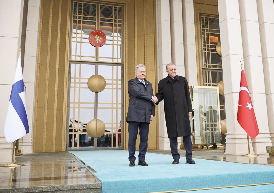 niinisto's tweet photo. We had profound discussions on the geopolitical situation with President @RTErdogan in Ankara today.

Türkiye has now decided to send the ratification of Finland’s NATO membership to its parliament. I look forward to further deepening the cooperation of our countries as allies. https://t.co/8sbxuCwAe3