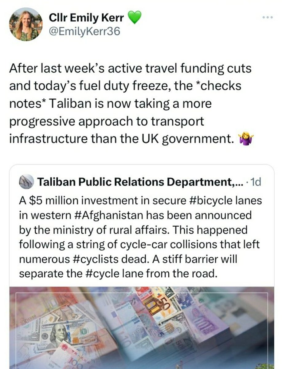 Cycle lobby Cllr now backing the Taliban? How is this person still in office @OxfordshireCC? 

#EducationForGirls