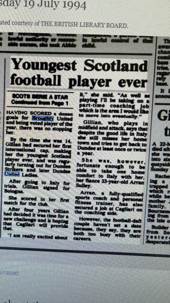 Reaching out to the online world to try and help a club find this woman. The understanding is that she played for Dundee Strikers and Dundee United in the early 80s before going over to Italy to play pro! Last known name was Gillian Crawford Anyone know of her? Please rt