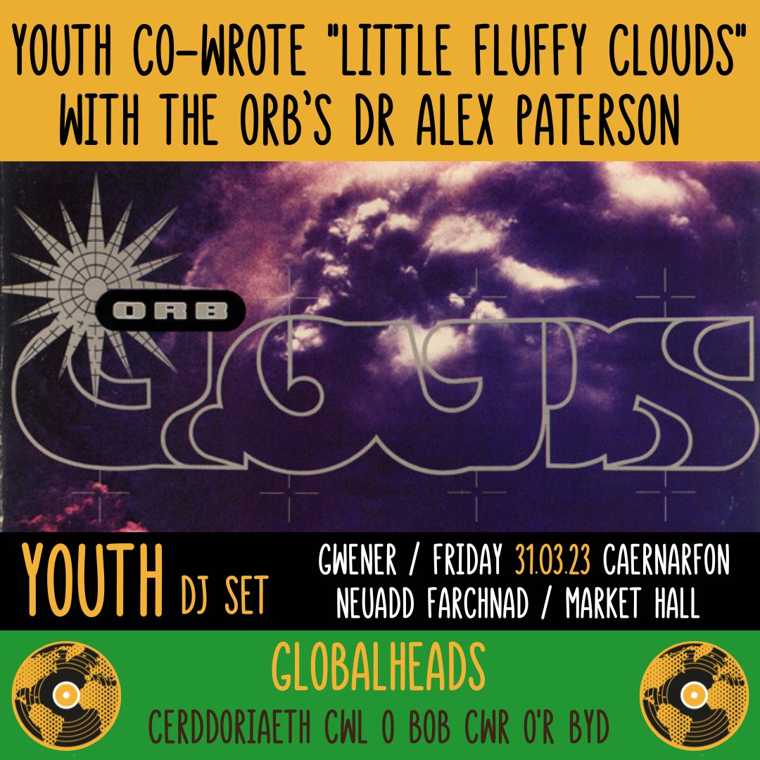 Youth Dj Set: Gwener / Friday 31.03.23, Neuadd Farchnad / Market Hall, CAERNARFON Get your tickets now tinyurl.com/YOUTHGlobalhea… @DJfflyffilyfbbl @9Bach