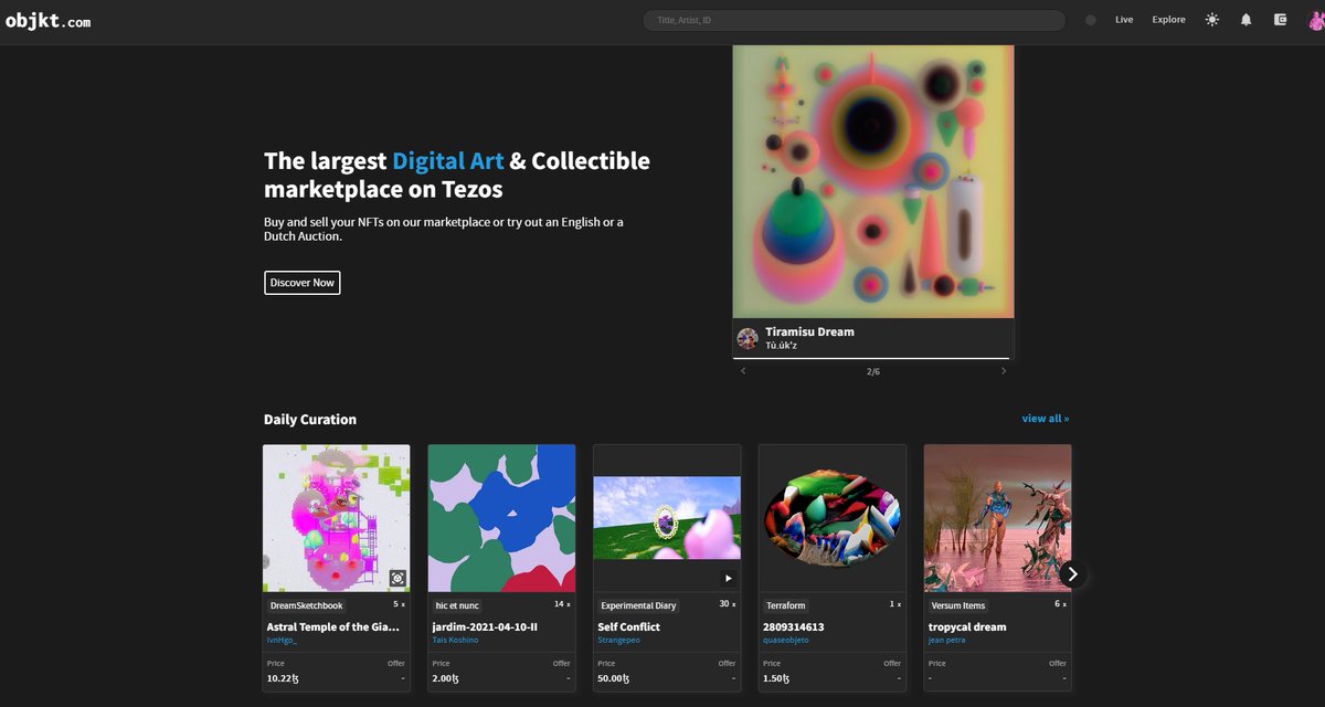 It`s happening!!! IT`S OFFICIAL!

I am in the first page of <a href="/objktcom/">objkt</a> 😭🥹

So honored to be among amazing artists like <a href="/tuukzs/">tkz כֶּשֶׁף</a> <a href="/quaseobjeto/">quase</a> @ivnhgo_tez <a href="/TaisKoshino/">tais koshino</a> <a href="/jeanspetra/">Petra</a>  and to be living this bittersweet NFT life!
🔥🌟🔥🌟 #tezos