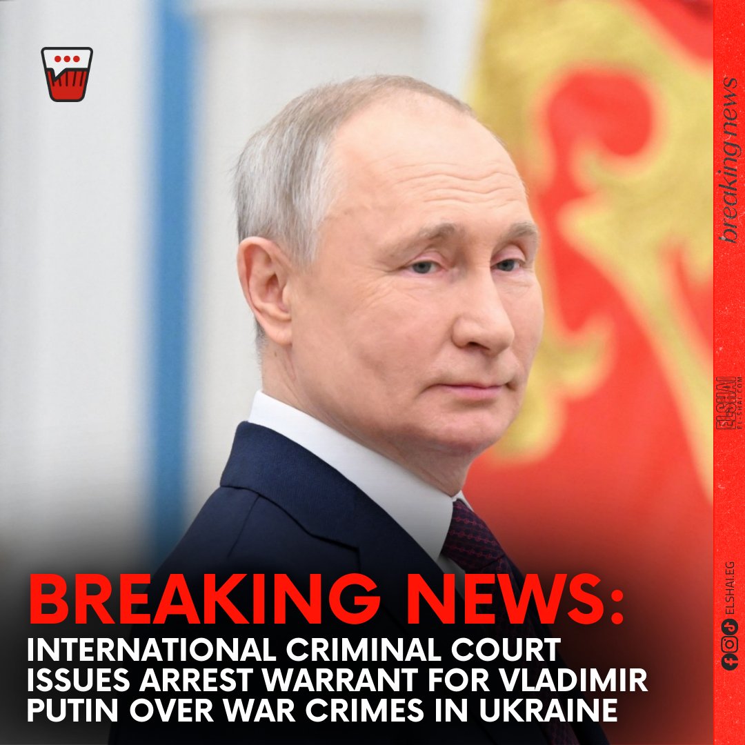 Breaking: ICC issues arrest warrant for Russian President Putin over alleged war crimes in Ukraine, including unlawful deportation of children. Crimes allegedly committed during Russia's invasion starting Feb 24, 2022. Moscow denies allegations. #ICC #Putin #Ukraine #WarCrimes