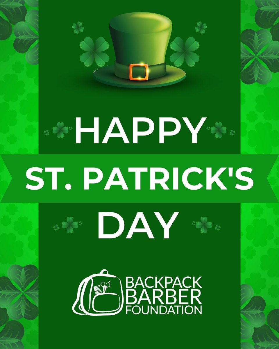 backpack_barber's tweet photo. Happy St. Patrick's Day everyone!! Have a safe weekend☘️

#stpatricksday https://t.co/fWcvsMsq3t