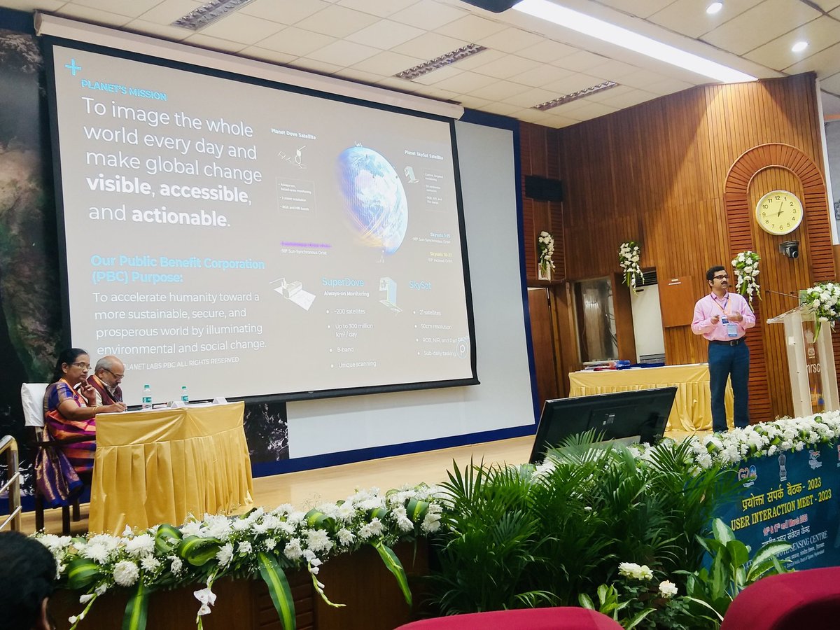 ParthaTheGhosh's tweet photo. Thanks joining @planet at USER MEET of NRSC - @isro 

#isro #nrsc #planet #space #remotesensing #gis https://t.co/1VvEQ7xE8T