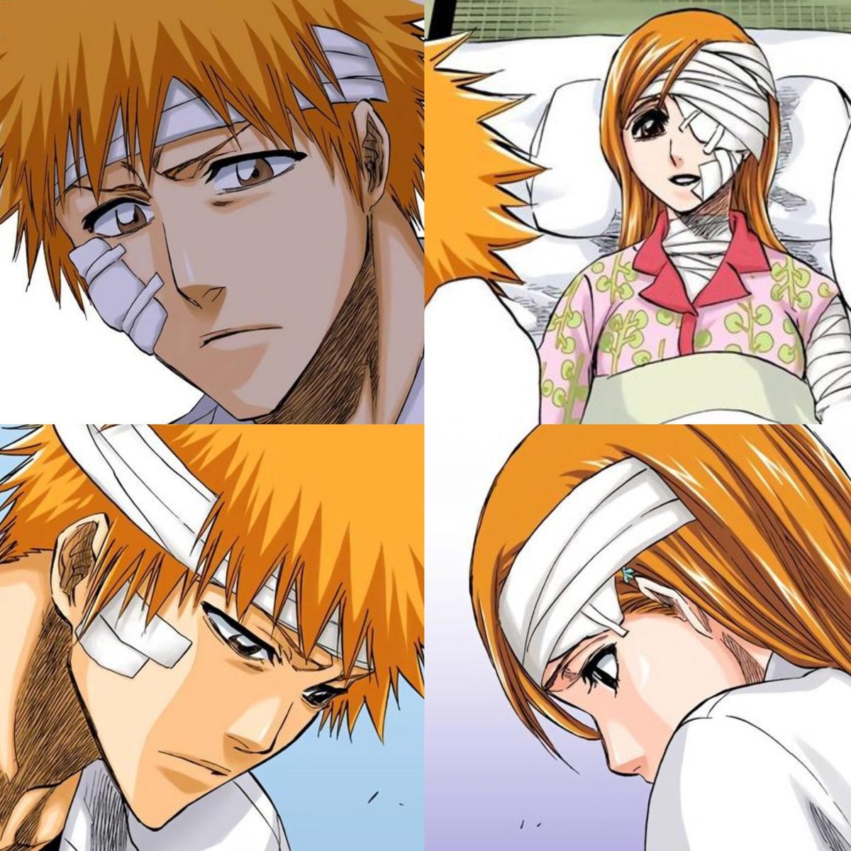 Ichihime pics 💜 on Twitter "Ichigo when Orihime is injured 🥺"