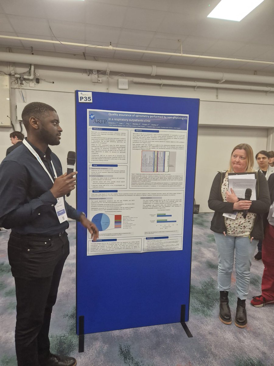 RespPhysLTHT's tweet photo. So proud ๐ well done Josh! Thank you to the wonderful chairs that put us at ease ๐ fab poster session! #ARTPConference2023 https://t.co/gIm4psj5rS