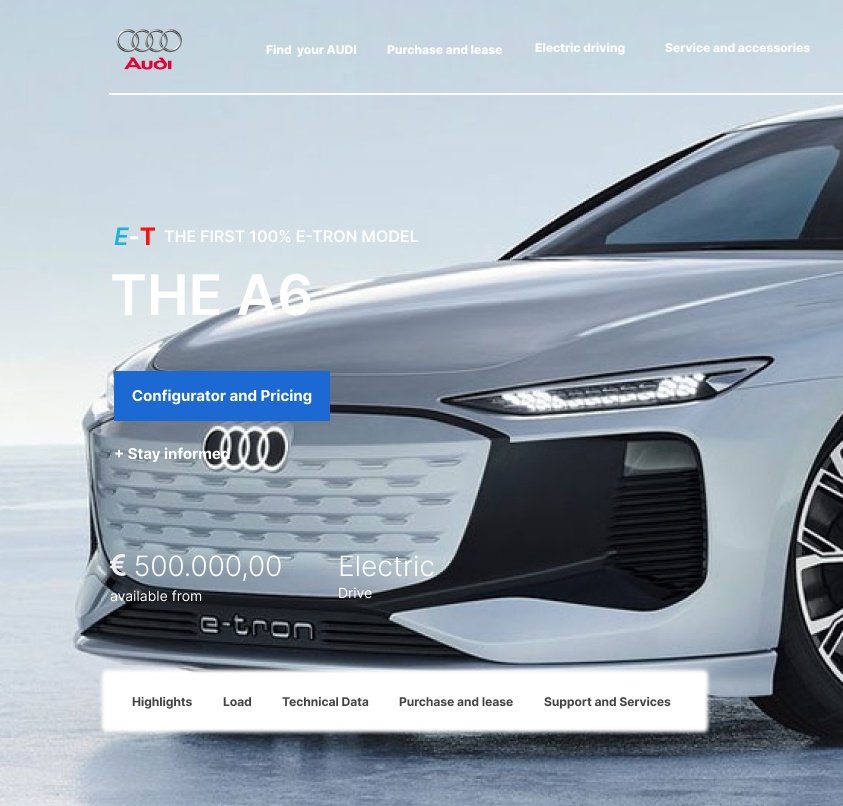 icy_creates's tweet photo. I had an amazing inspiration today creating @AudiOfficial landing page today. The future is now going fully electric ⚡

#figma #uiuxdesign #uxui #Audi #technology #Digital #design #designers #DesignThinking #websitedesign #DailyUI https://t.co/Ppam1GLjJ4