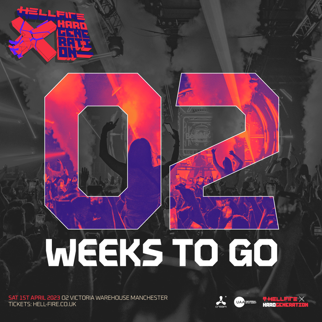 2 WEEKS TO GO 🚀🚀 

Only 2 weeks until we bring the energy to O2 Victoria Warehouse for Hellfire x Hard Generation joined by an incredible lineup of acts

Tickets have limited availability. Tag a friend who still needs to buy 👀

🎟️ hardgeneration.co.uk