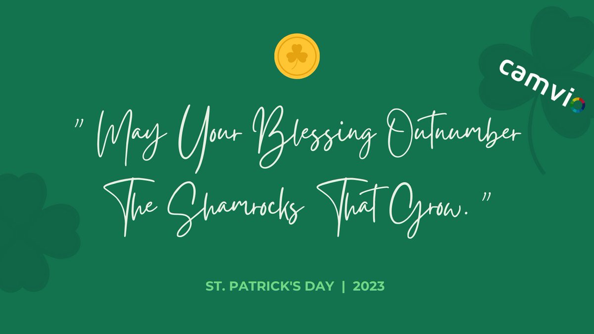 Happy St. Patrick's Day from all of us at Camvio! #blessings #luck #shamrocks #camvio