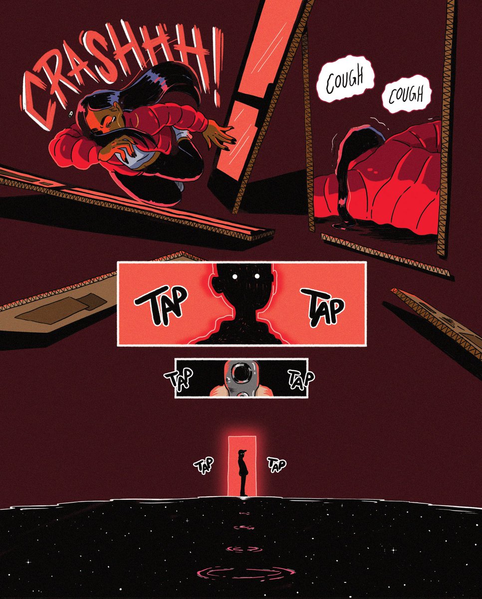 My two favorite pages from my comic "Strawberry Kiwi" that I did for the Shades of Fear horror anthology 🩸