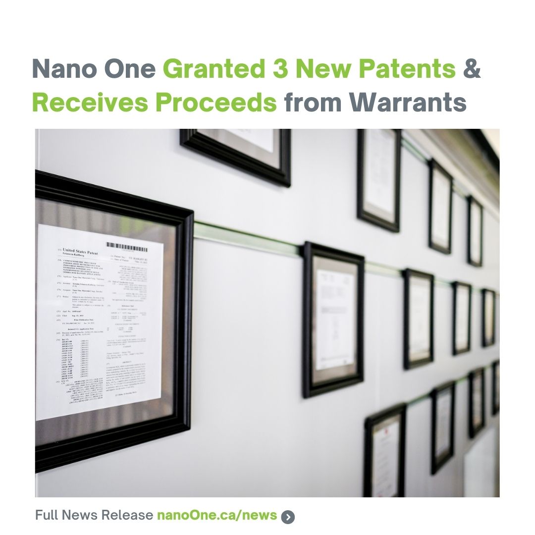 NanoOne_NANO's tweet photo. Nano One Granted 3 New Patents and Receives Proceeds from Warrants
Full News Release
👇🏽👇🏽👇🏽
https://t.co/5phCxlnAUK
.
.
.
#cathodes #lfp #nmc #LMNO #lithium #batteries #criticalminerals #electricvehicles #evs #supplychain #batterysupplychain $NANO $NNOMF https://t.co/fIit5KLZG9