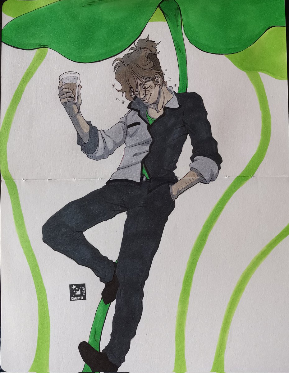 Regalia300's tweet photo. Dimitry vous souhaite une bonne #SaintPatricksDay ☘️💚
(Essayez de trouver Modération dans les trèfles ceci dit 👀)
#traditionalart #copicmaker #OriginalCharacter #OC https://t.co/mzX1yBgwur