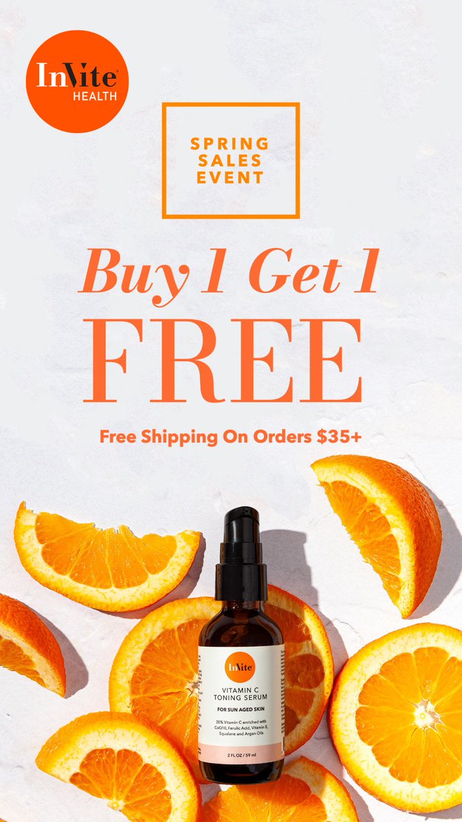 InViteHealth's tweet image. BOGO SALE!!!! InVite Health's Spring Sale is running from 3/17-3/27. Shop now to Buy 1 Get 1 FREE!