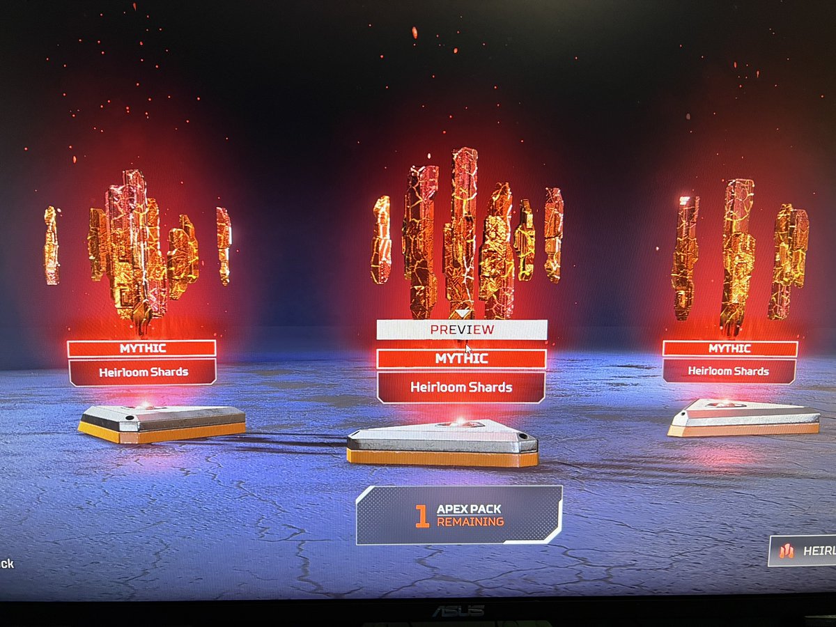 Menzzly's tweet photo. I just made a second account for @PlayApex and this was first Apex Pack opened. Idk what to do with my life now… https://t.co/I4sp1ohVM4