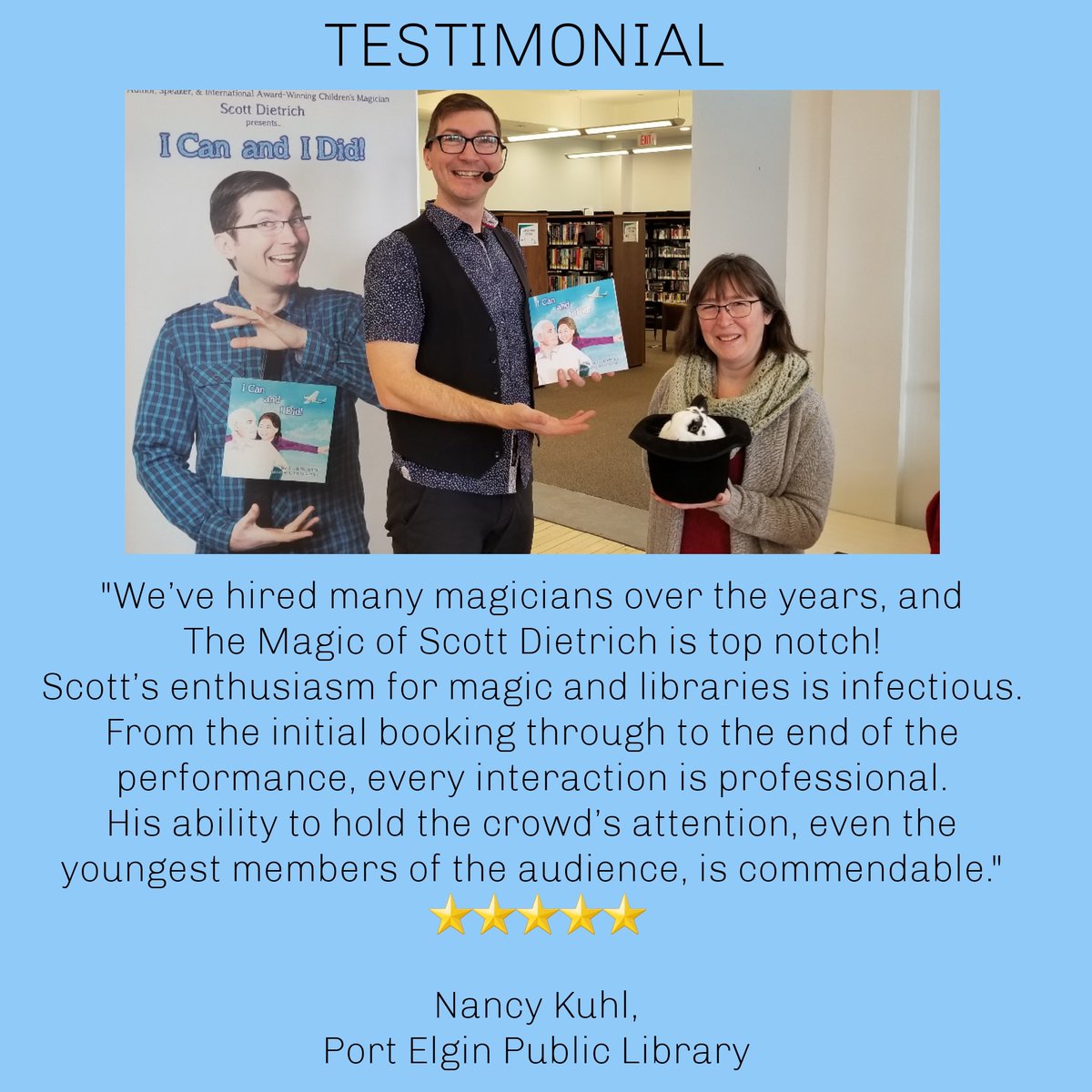 ⭐⭐⭐⭐⭐
#childrensmagician #childrensauthor  #kidsmagician #magicshow #birthdaymagician #torontomagician #birthdaymagiciantoronto  #magiciansnearme #marchbreakmagician  #librarymagician #librarymagicshow #libraryentertainment #libraryprogrammingideas  #icanandidid