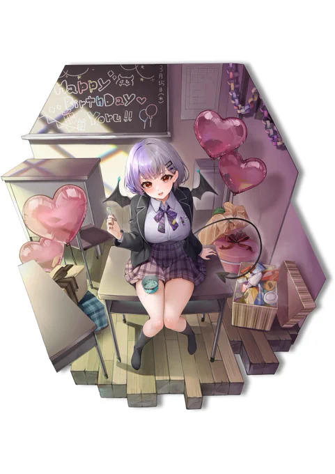 実はグッズ用にヴィネット風に描いております  