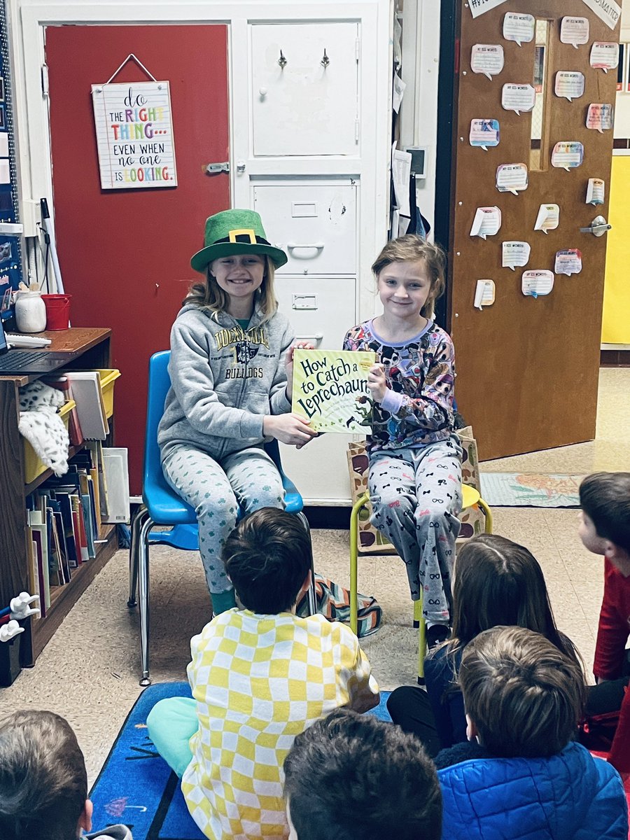 talagators's tweet photo. Molly the leprechaun came to read to us! We are so lucky to have siblings who join us to read! #tgproud https://t.co/wbSKCK7dI8