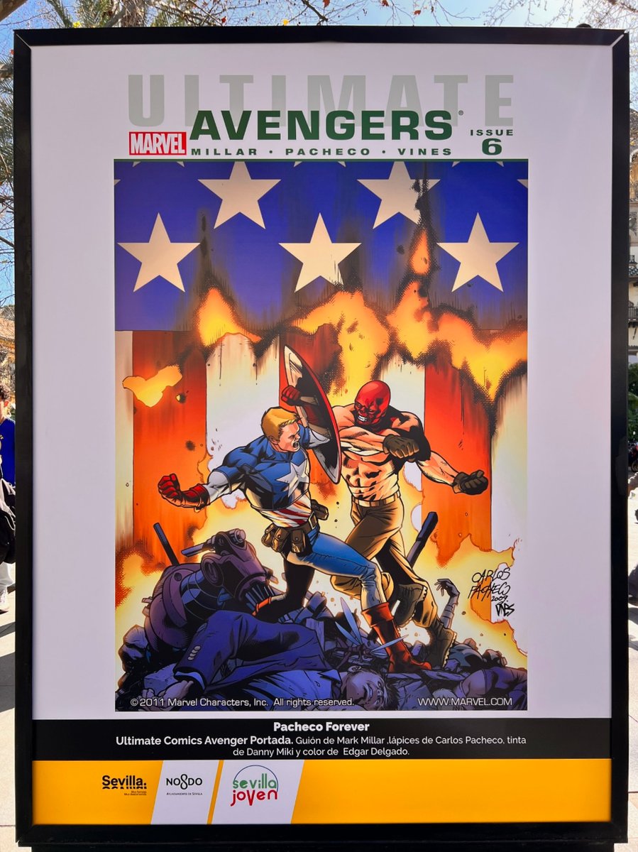 Ayto_Sevilla's tweet photo. #CómicSevilla23 💥🕸🕷 #Sevilla homenajea al dibujante de cómics Carlos Pacheco con una exposición de sus trabajos en la Puerta de Jerez. 

⚡️ Dibujó a los personajes más conocidos de Marvel y DC, como Superman, Spiderman, Batman o los Cuatro Fantásticos.
⚡️ Hasta el 17 de abril. https://t.co/yqZBLh11Nk
