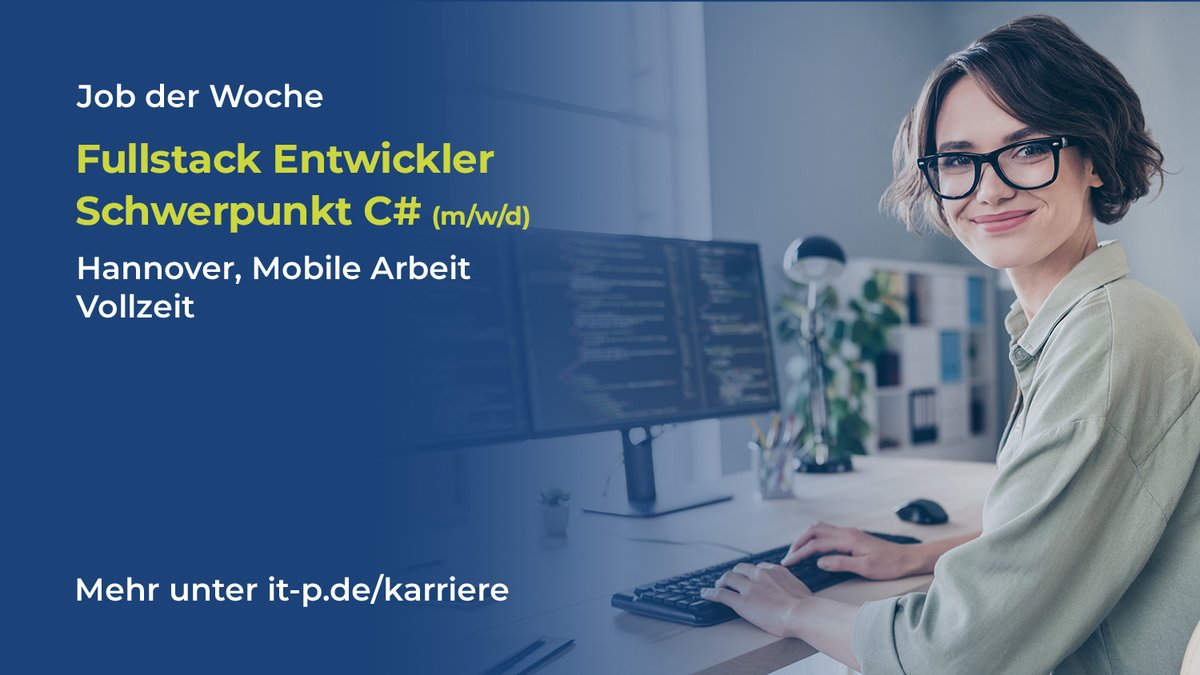 Unser #JobderWoche❗️
👉 Fullstack Entwickler (m/w/d) Schwerpunkt C#
Du hast Spaß daran, komplexe Probleme zu lösen, bringst Kenntnisse in C# mit, bist aber auch offen für Neues? Dann ist unser Job der Woche vielleicht etwas für dich! 😊
it-p.de/it_jobs/fullst…