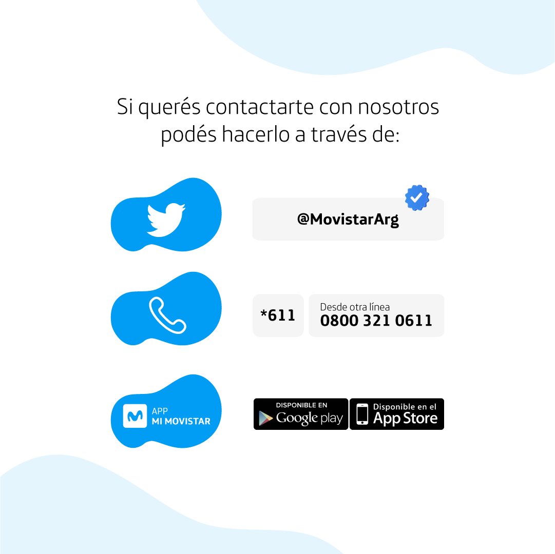 Movistar Argentina (@movistararg) on Twitter photo 👉 Si necesitás ayuda, tené en cuenta cuáles son nuestros canales de Atención al Cliente y recordá que solo vamos a contactarte por estos medios.
⚠️ Por tu seguridad, evitá ingresar a links desconocidos y compartir información personal de forma pública o a cuentas no oficiales. 👉 Si necesitás ayuda, tené en cuenta cuáles son nuestros canales de Atención al Cliente y recordá que solo vamos a contactarte por estos medios.
⚠️ Por tu seguridad, evitá ingresar a links desconocidos y compartir información personal de forma pública o a cuentas no oficiales.