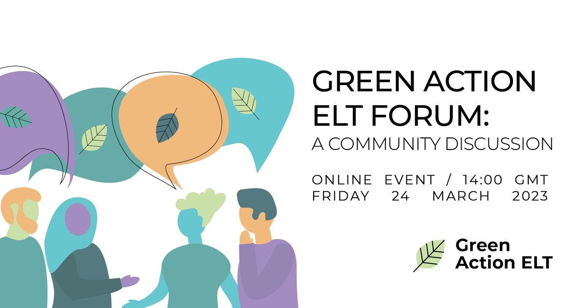 What are the most important steps schools can take to #GreenELT? Should accreditation include sustainability? What can we expect from event organisers, publishers and others?

Join us next Friday to explore these Qs + more
👉 bit.ly/gaelt-forum-20…

Please RT to give us a boost!