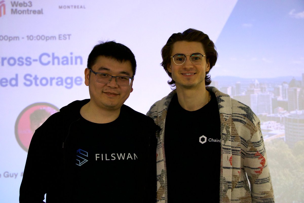 Web3MTL (@web3mtl) on Twitter photo Our informative and insightful fireside chat with <a href="/0xcharlescao/">charlescao.eth</a> from <a href="/0xfilswan/">FilSwan (formerly Swan)</a> and <a href="/edviiz/">edviiz</a> from <a href="/incubellatech/">incubella</a> on Decentralized Storage made for a fantastic second @Chainlink Meetup in Montreal! Our informative and insightful fireside chat with <a href="/0xcharlescao/">charlescao.eth</a> from <a href="/0xfilswan/">FilSwan (formerly Swan)</a> and <a href="/edviiz/">edviiz</a> from <a href="/incubellatech/">incubella</a> on Decentralized Storage made for a fantastic second @Chainlink Meetup in Montreal!