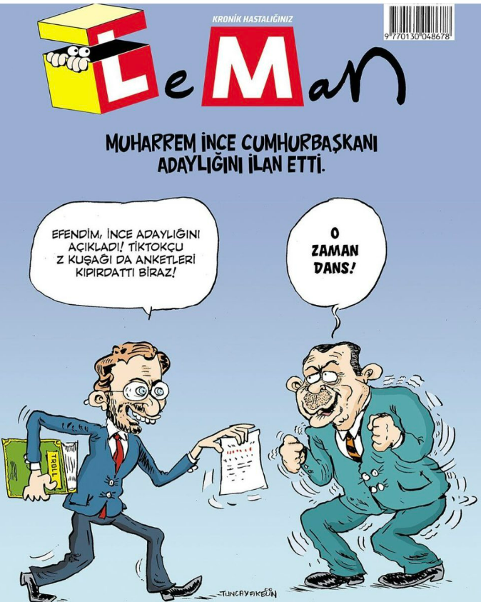 darkwebhaber's tweet photo. LeMan, cumhurbaşkanı adayı olduğunu açıklayan Muharrem İnce ile ilgili kapak görselini paylaştı. https://t.co/U82Eo9eWrP