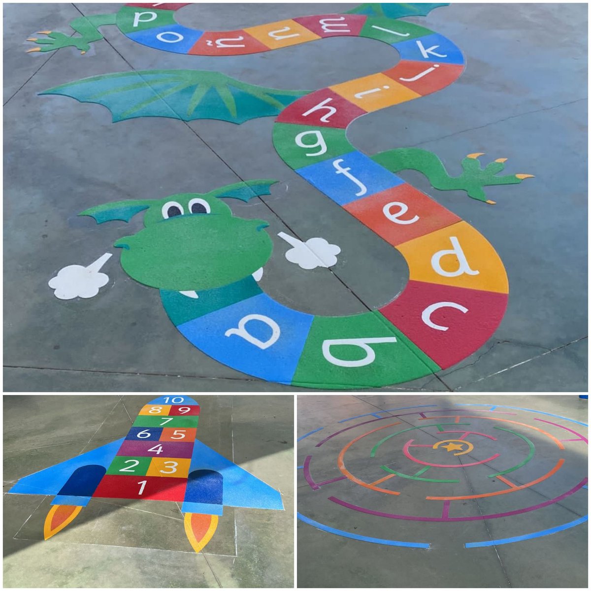 SJBautistaCLin's tweet photo. Seguimos mejorando nuestros patios Sanjuaneros con estos juegos tan divertidos 😃😃😃 🐉🚀🏁 #patiosinclusivos #patiodelcoleesparajugar #escuelapublica https://t.co/9svz5XDF58