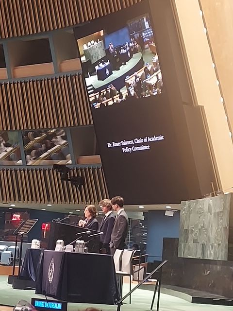 GSECEP's tweet photo. At the invitation of the United Nations International School, @GSECEP's @FordhamNYC  PDRC Director Dr. Roser Salavert addressed the 47th Annual UNIS-UN Conference on March 15, serving as the opening speaker for the day. https://t.co/UHCely95dX