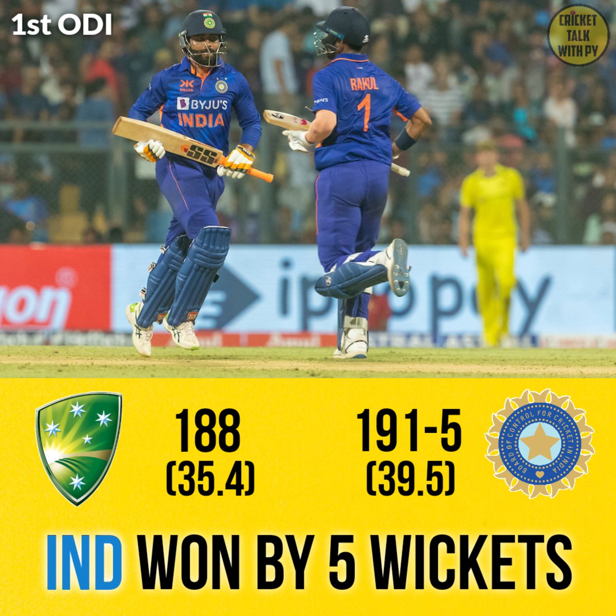 CricketTalkPY's tweet photo. IND vs AUS ODI Series 🏆
1st ODI Match ⬇️ https://t.co/tN0z2m74G7