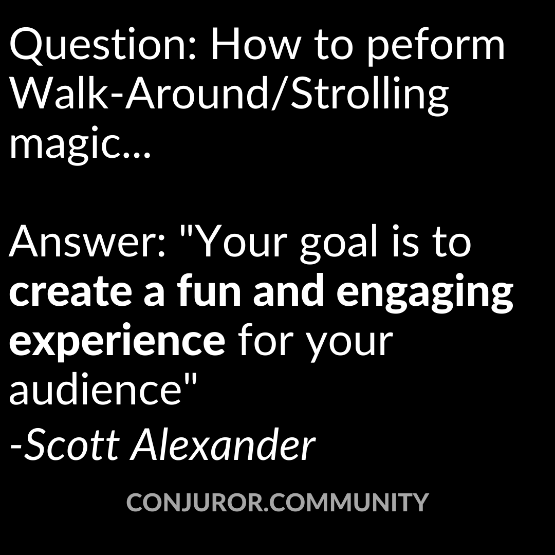 aaronfishercard's tweet photo. Introduce yourself and ask if you can show your audience something cool. Create a relaxed vibe &amp; make your audience more likely to enjoy your performance.” Donate &amp; get his epic Lecture.  See Scott now: https://t.co/xk3sY8K8Lx #walkaroundmagic #ScottAlexander #ConjurorCommunity https://t.co/L5Hjgx8Qa6