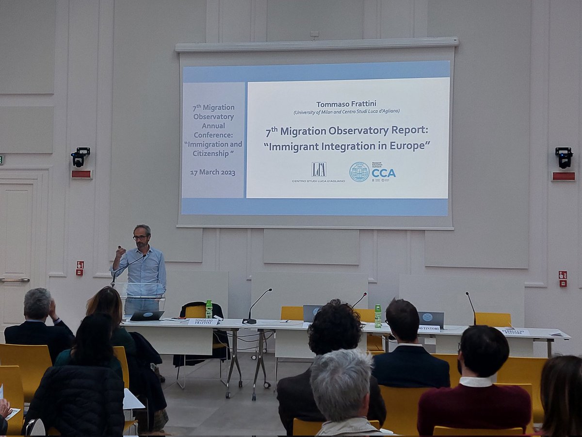 Here at <a href="/CollegioCA/">Collegio Carlo Alberto</a> listening to the presentation of the 7th Migration Observatory Report "Immigrant Integration in Europe" by <a href="/tomfratti/">Tommaso Frattini</a>. This year's topic: #immigration &amp; #citizenship