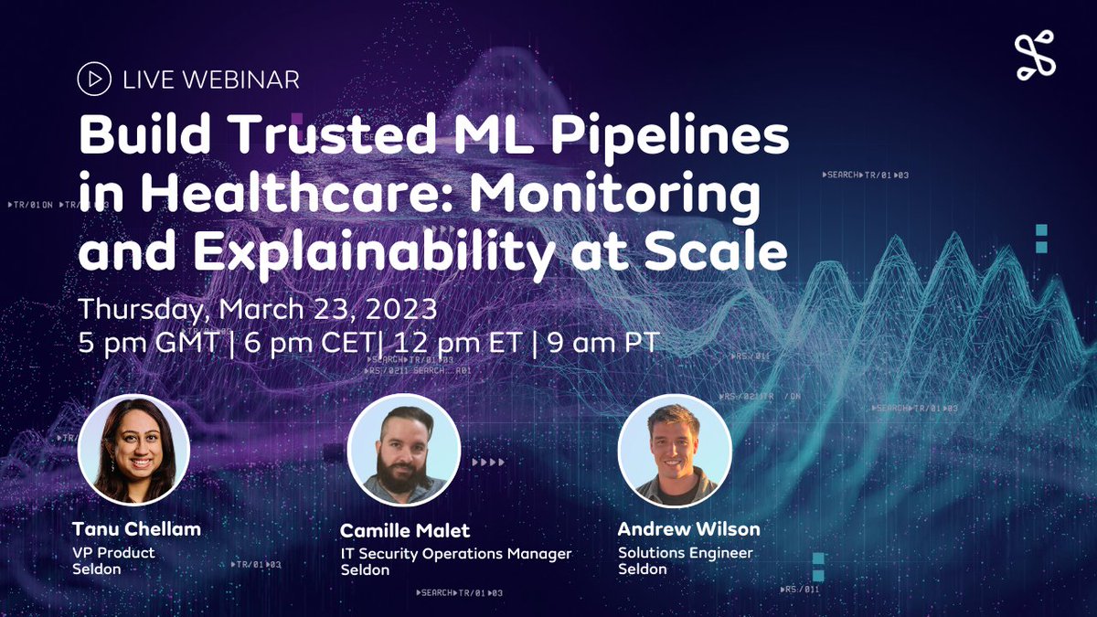 seldon_io's tweet photo. Concerned about the lack of trust and compliance in machine learning outputs?

Find out how to use ML monitoring and explainability to tackle complex use cases in healthcare:

📅 Thursday March 23

⏰ 5pm GMT | 6pm CET | 12pm ET | 9am PT

✨ Register here: https://t.co/rAd6gNOyPw https://t.co/6ggiCWBOYZ